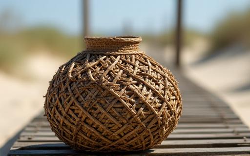 Replica di un'antica nassa da pesca